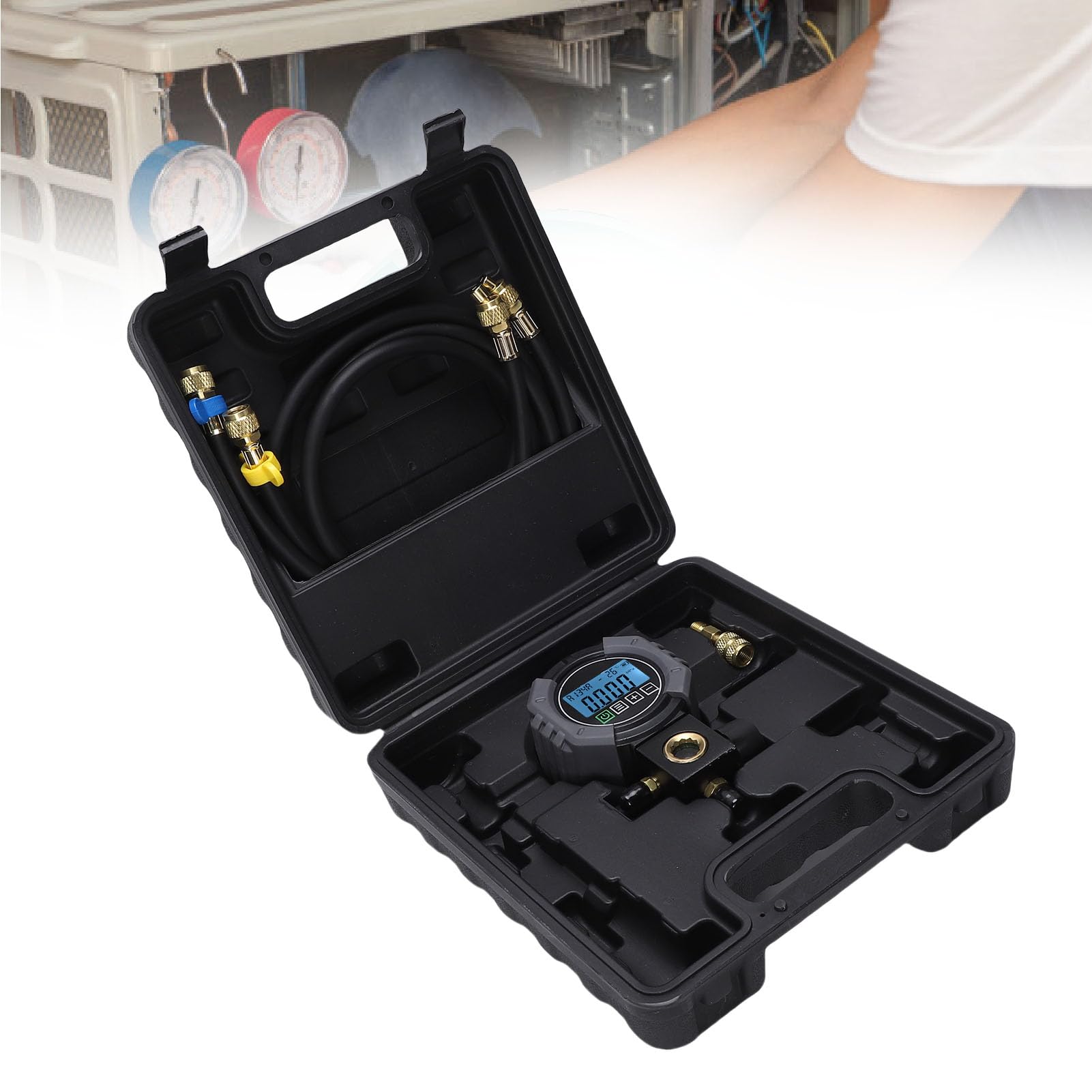 Domary High Performance Digital Single Manifold Gage for AC Charging and