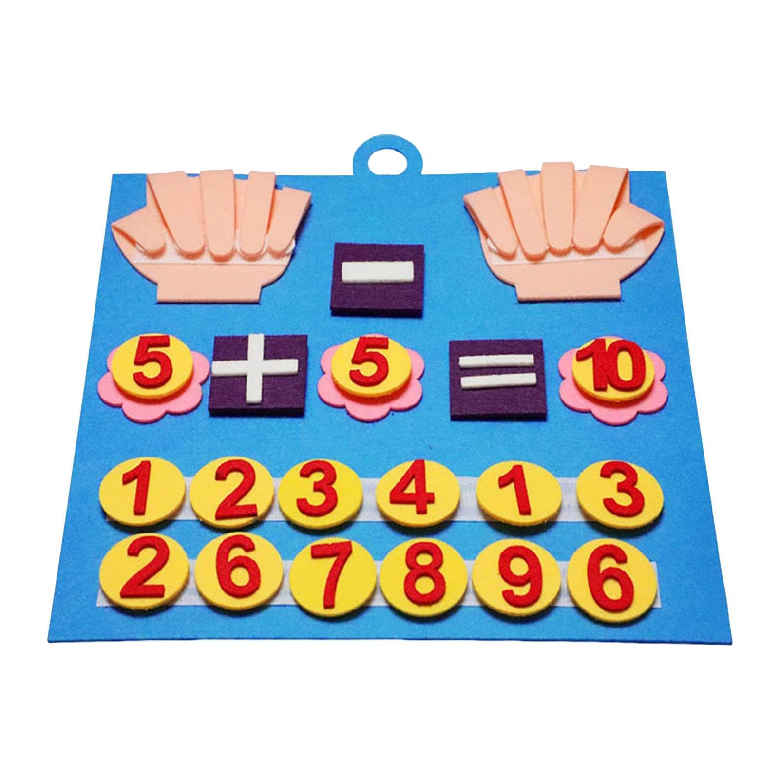 Giocattolo con i numeri - Imparare i numeri Tabellone in feltro per dita, manipolatori pr la scuola materna, Manipolatori matematici prescolari per l'educazione precoce, Addizioni e sottrazioni, Asil