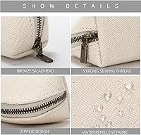 Vista 9 de Caja de lápices de lona de algodón y bolsa de lápices multifuncional simple con cremallera Almacenamiento portátil (negro)