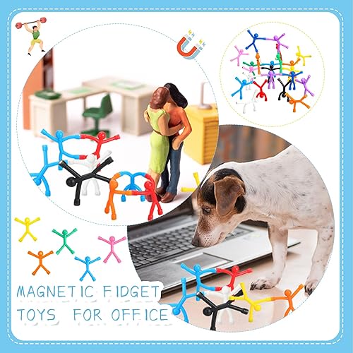 Miniatura 6 de Jerify 50 imanes de nevera coloridos magnéticos para hombres, juguetes humanoides, pequeños, flexibles, lindos juguetes para refrigerador, puerta,