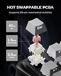 GravaStar Mercury K1 75% Wireless Mechanical Gaming Keyboard, Aluminum Alloy Exoskeleton Design, Gasket Compact Custom Keyboard Hot-Swap Socket, Linear Switches, with RGB Backlit & Frame