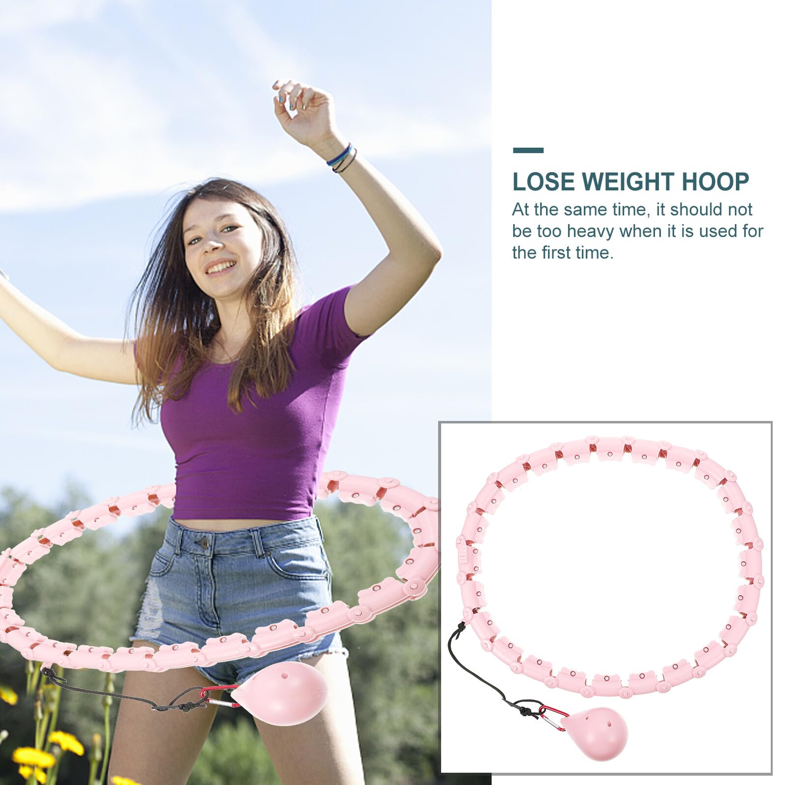 Inteligentny Hula-hop Do Ćwiczeń Fitness z Odłączanymi Segmentami Trwały Masujący Talię Zapobiegający Zsuwaniu Odpowiedni Do Treningów Domu i Biurze dla Dorosłych