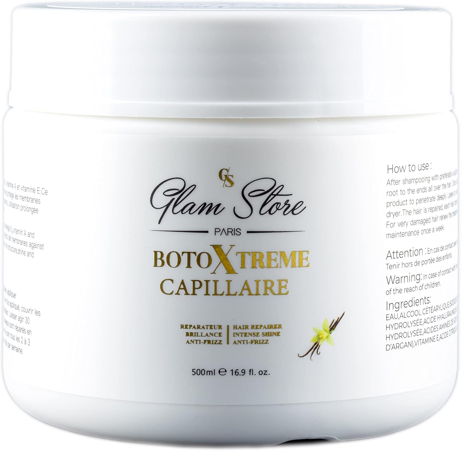 BOTOXTREME Haarverzorgingsmasker voor beschadigd haar (vanille) 500 ml