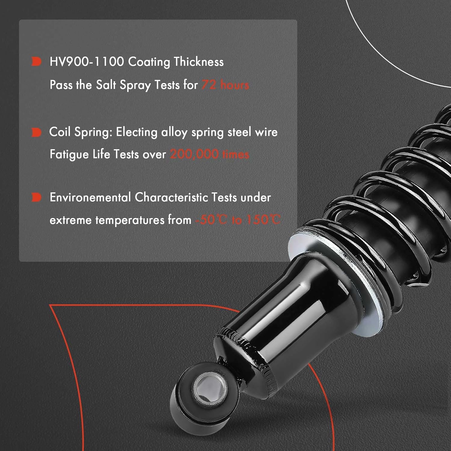 A-Premium Rear Towing Shocks Compatible with [RWD] Dodge Ram 1500 1994-2001, Ram 2500 1994-2002 - 2x Replacement Suspension Load Adjusting Shock Absorber Strut