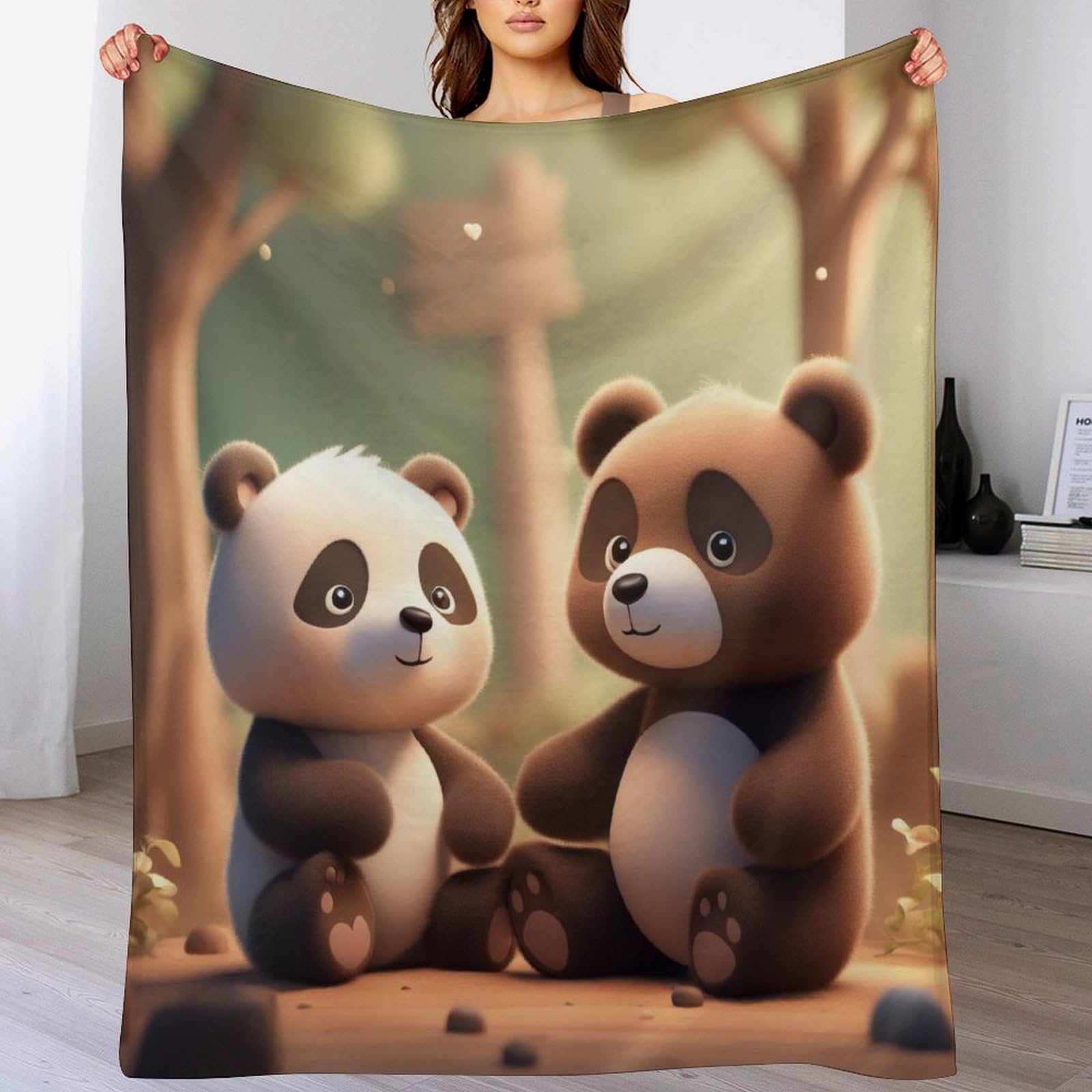 Couverture Polaire Flannel Ours 3D Anti-Frissons Légère Lit 180x200