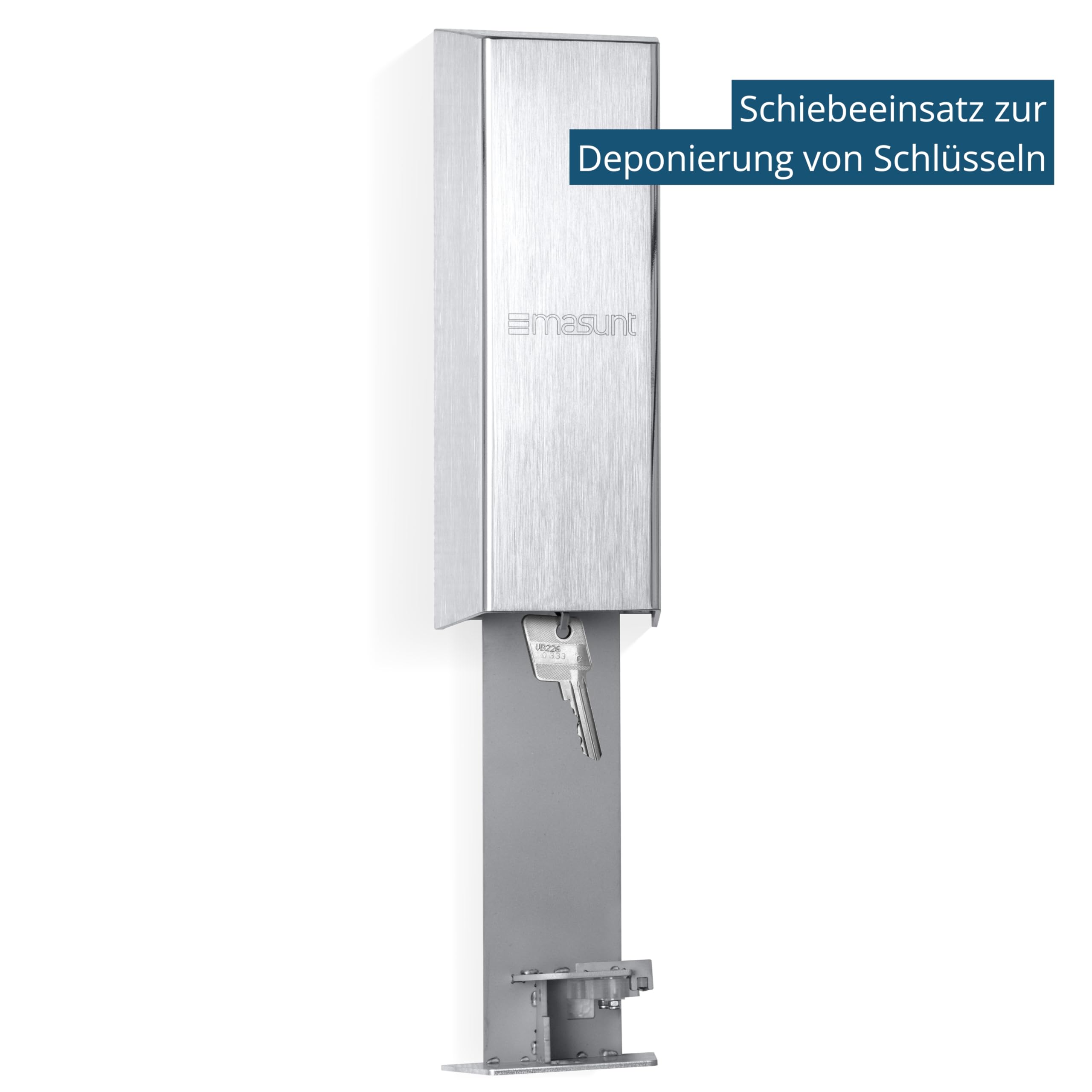 masunt Dienstleistungssafe XL 640 – Edelstahl Schlüsselsafe, wetterfest, extra groß, vorgerichtet für Profilhalbzylinder, Schlüssel- und KeyCard-Aufbewahrung