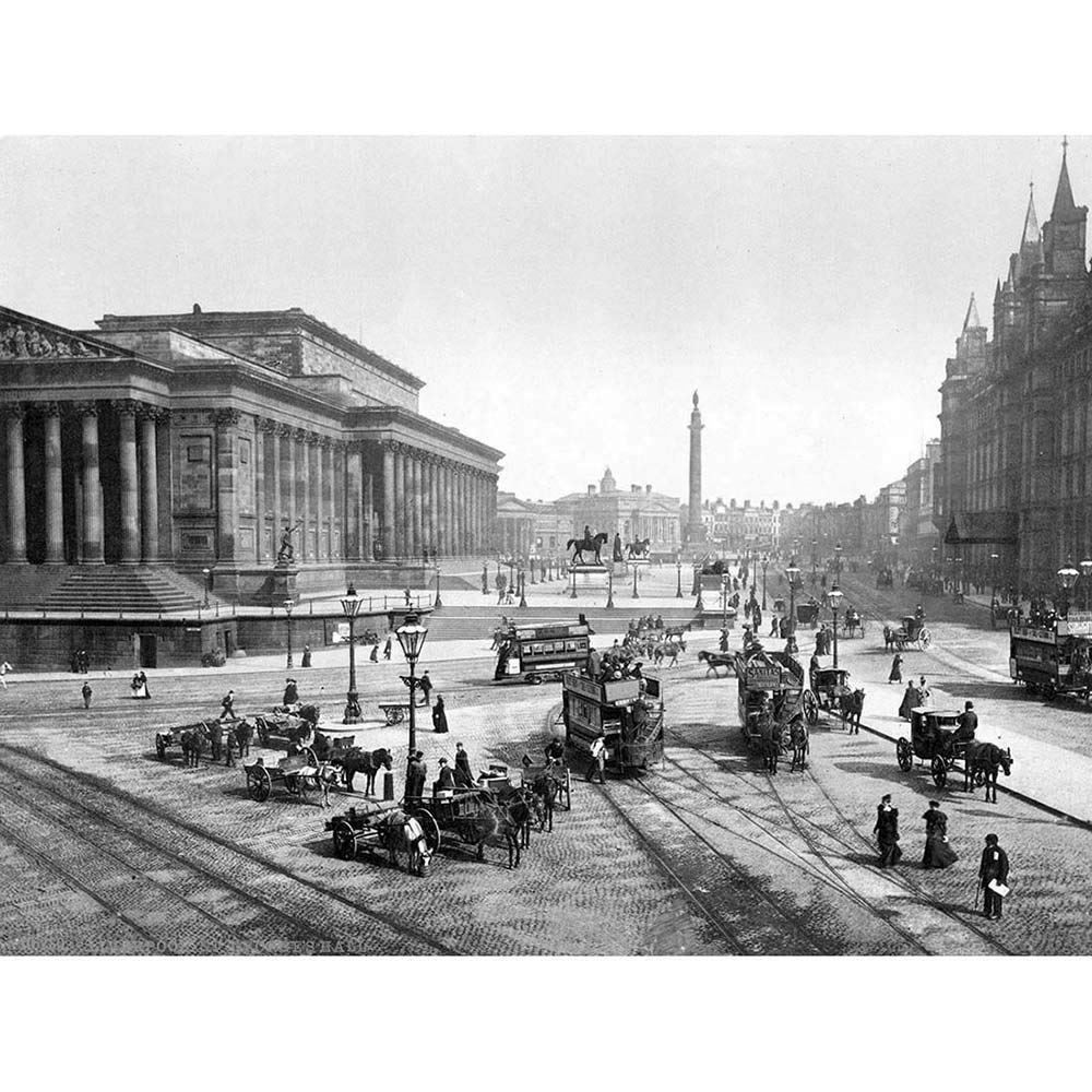 Wee Blue Coo Liverpool St. George's Hall England Old BW Art Print Poster Wall Decor 12X16 Inch