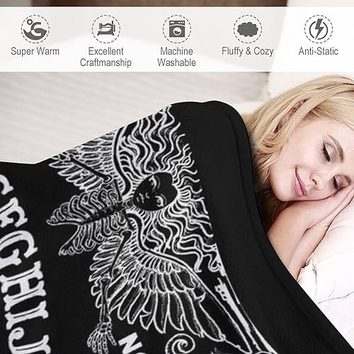 Miniatura 4 de Ouija Board - Manta de franela suave, mullida y acogedora manta de lujo de microfibra negra para cama, sofá, silla, 50 x 60 pulgadas