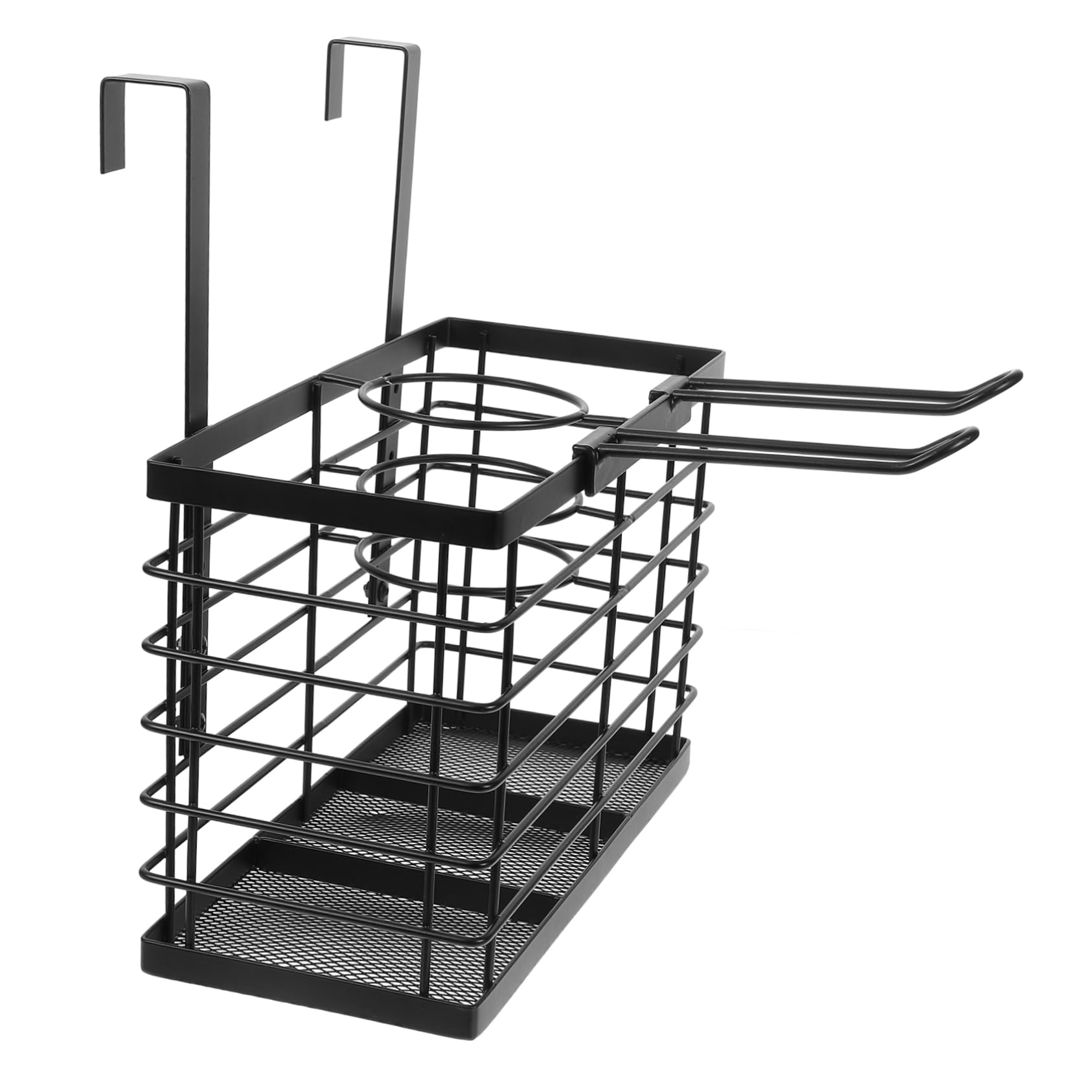 OUNONA Adjustable Hair Dryer Rack Non-Slip Self-Adhesive Door Rear Storage Shelf Home Organizer Styling Tool Holder