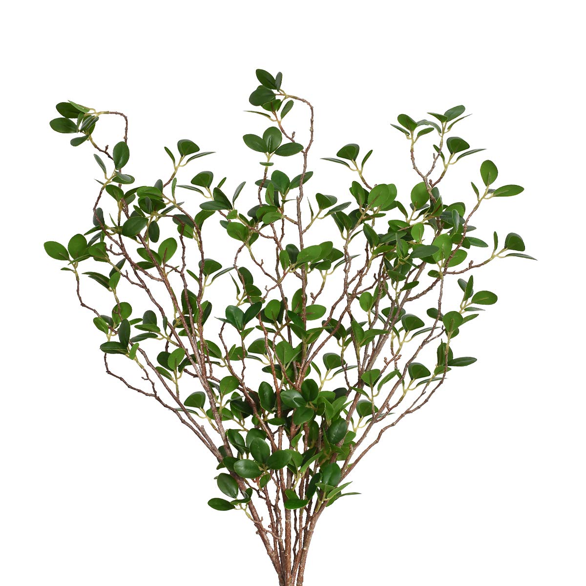 Hamore 44" Faux Green Branches, Fake Ficus Twig, Artificial Leaf Spray Branches, Faux Branches Greenery Stems Faux Olive Branches Artificial Banyan Branches for Home Office Banquet Decor Vase Filler