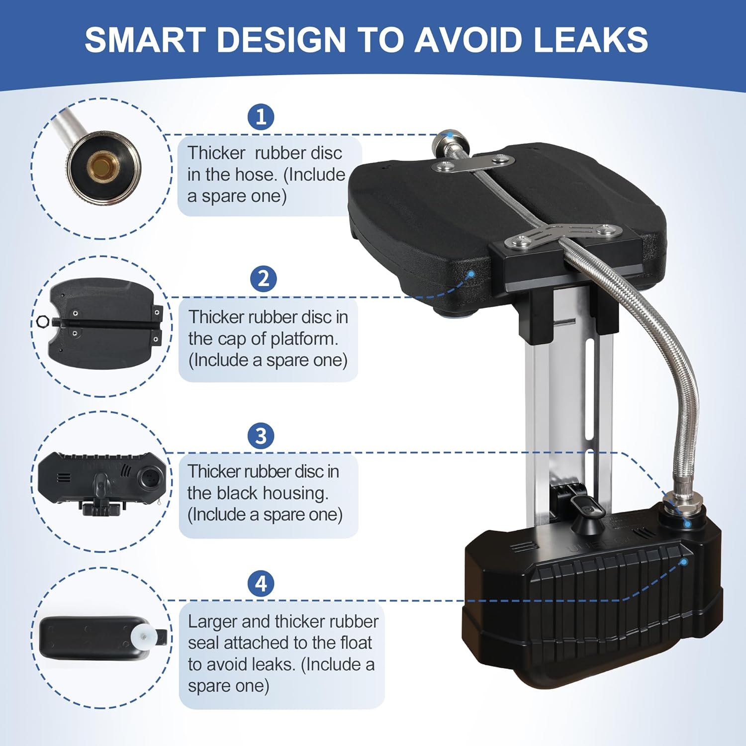 Swimming Pool Water Leveler, Automatic Pool Water Filler, Automatically Maintain Water Levels, Never Over Fills The Pool, Suitable for In ground and Above Ground Pool, Carbon Black