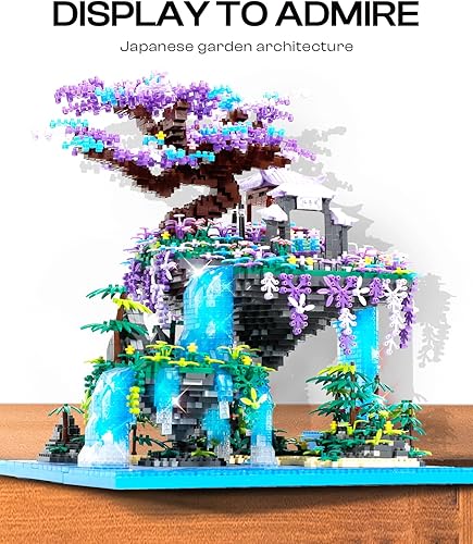 Miniatura 3 de Juego de árbol bonsái de cerezo en flor con luces, coleccionable de casa de árbol de Sakura japonés, kit de construcción de modelo de cumpleaños