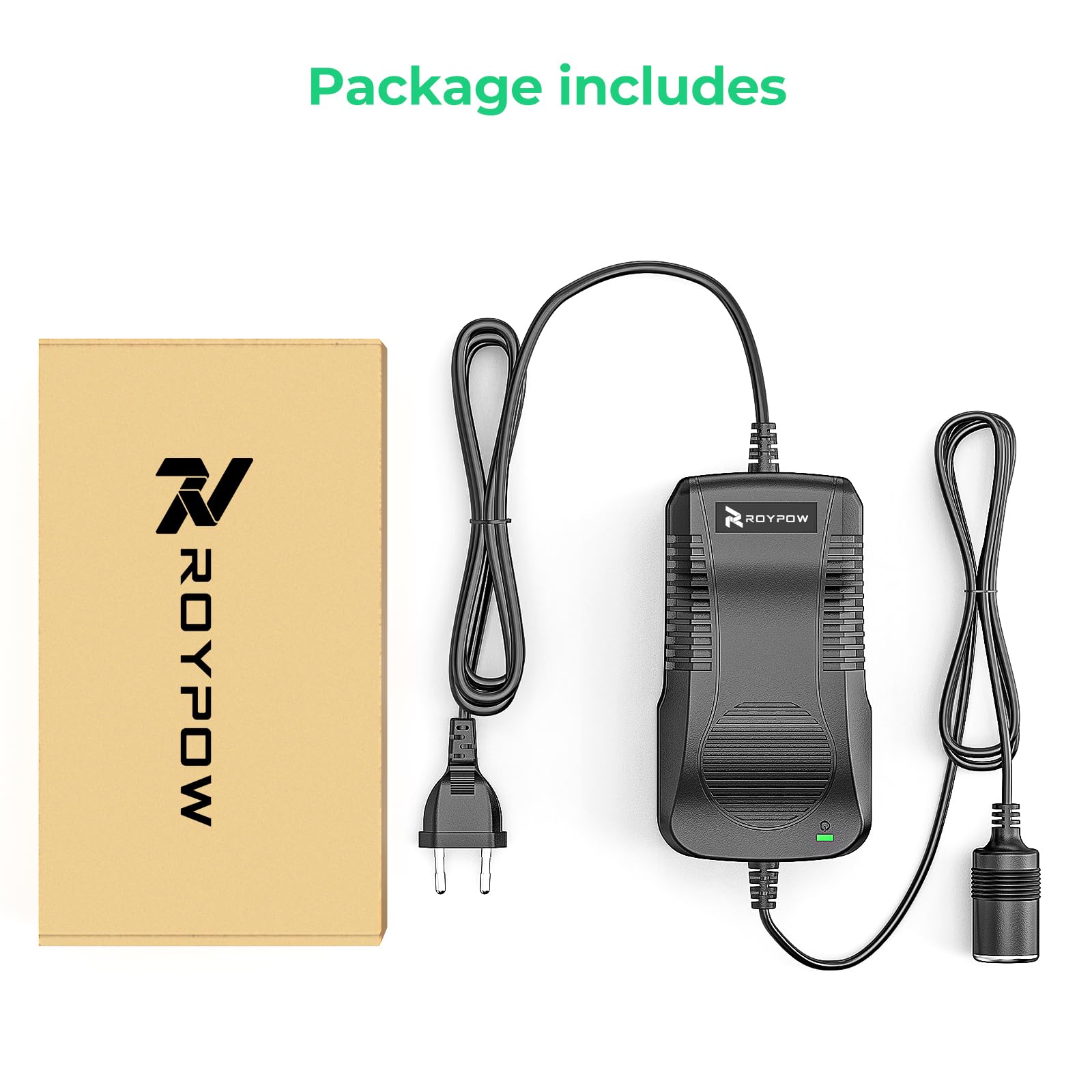 RoyPow Trasformatore 220V 12V 180W AC a DC Convertitore 200V-240V per Presa Accendisigari Auto