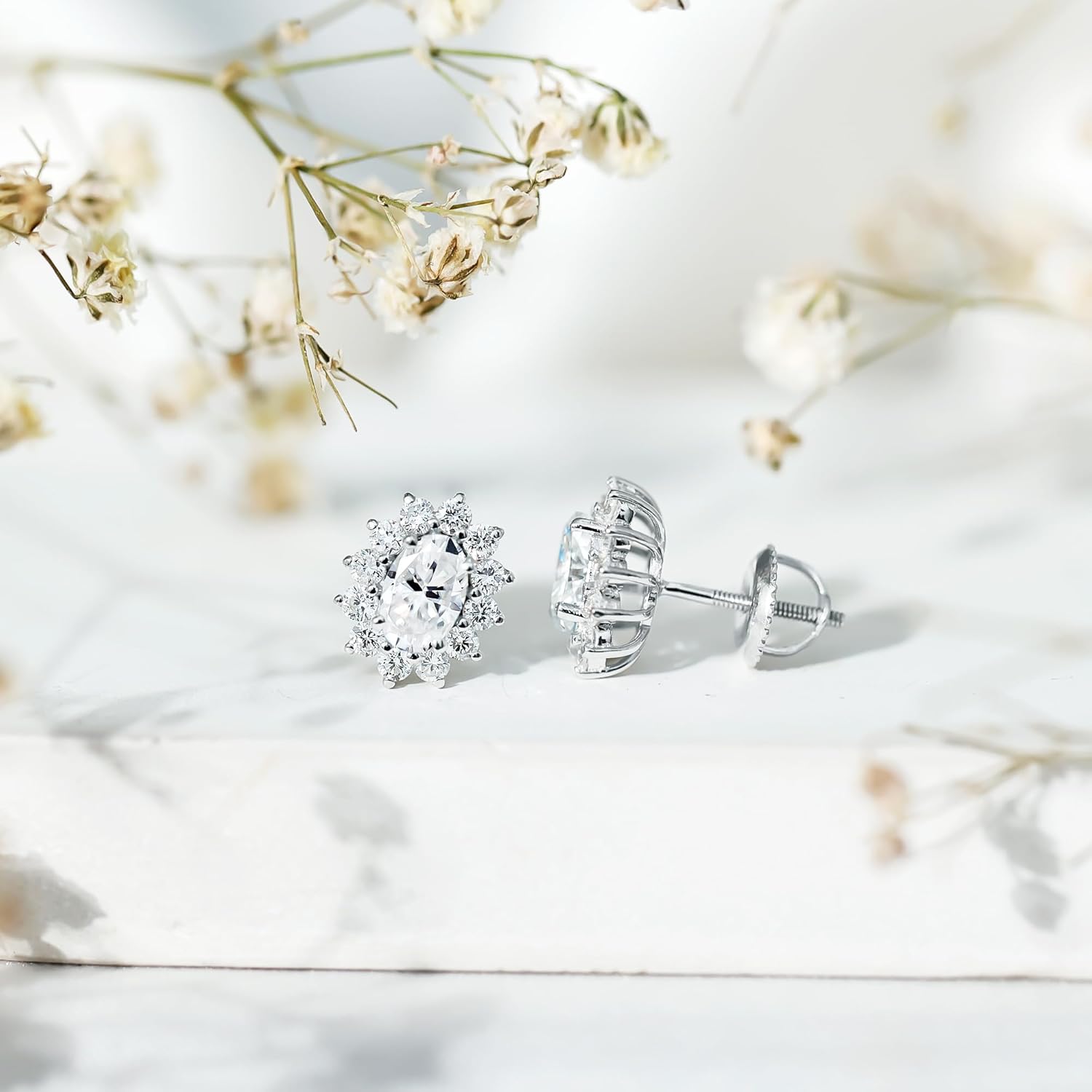 Certified 1.4 Carat Moissanite Earrings In Silver, D-Vs1 Quality, Moissanite Stud Earrings - Gift For Special Occasions - Image 5