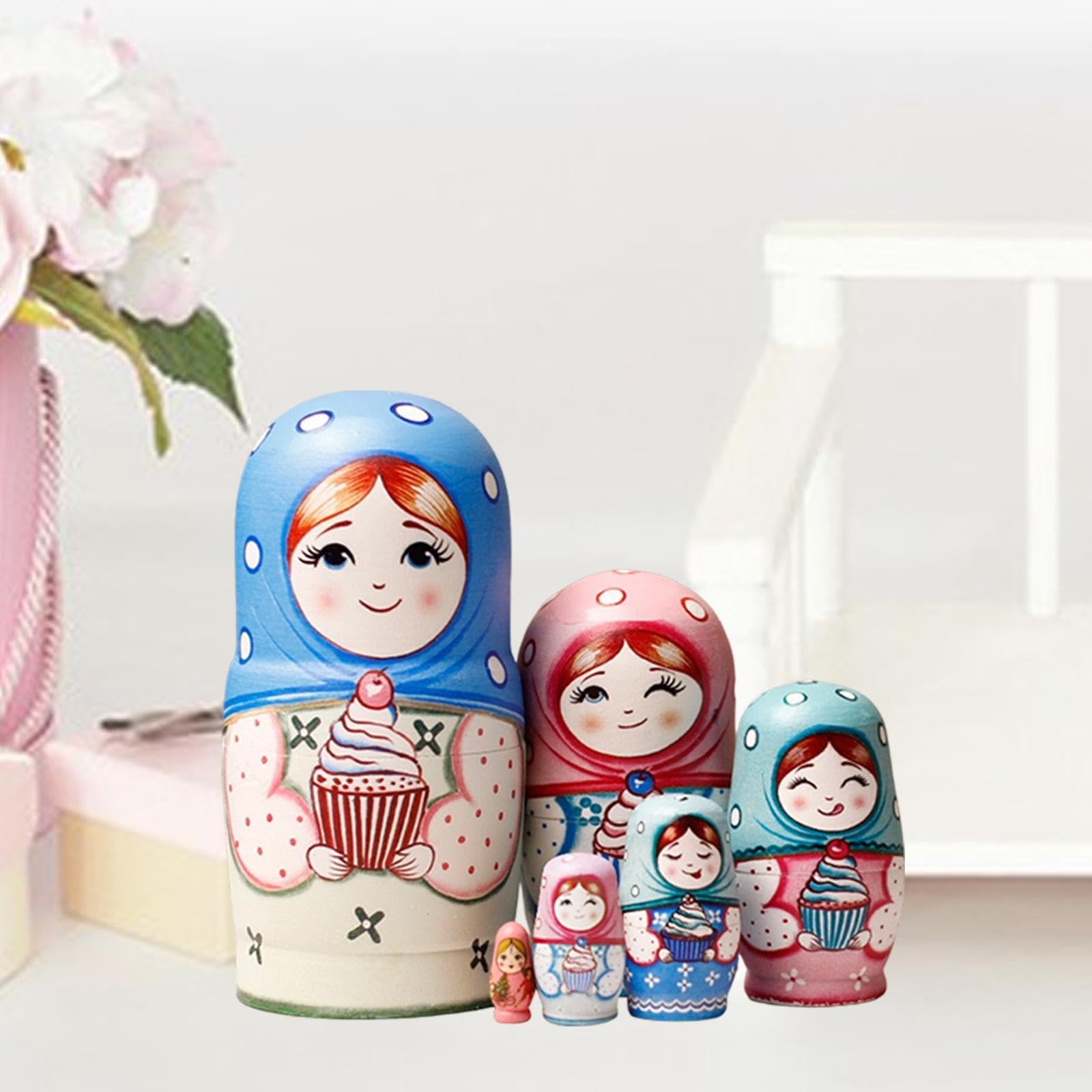 Amazon | マトリョーシカ人形 6体セット 木製 ロシアの入れ子人形 伝統