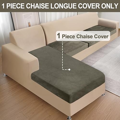 Miniatura 2 de Funda para sofá, 1 pieza, funda de terciopelo para sofá seccional, fundas de cojín separadas en forma de L, protector de muebles para perros y