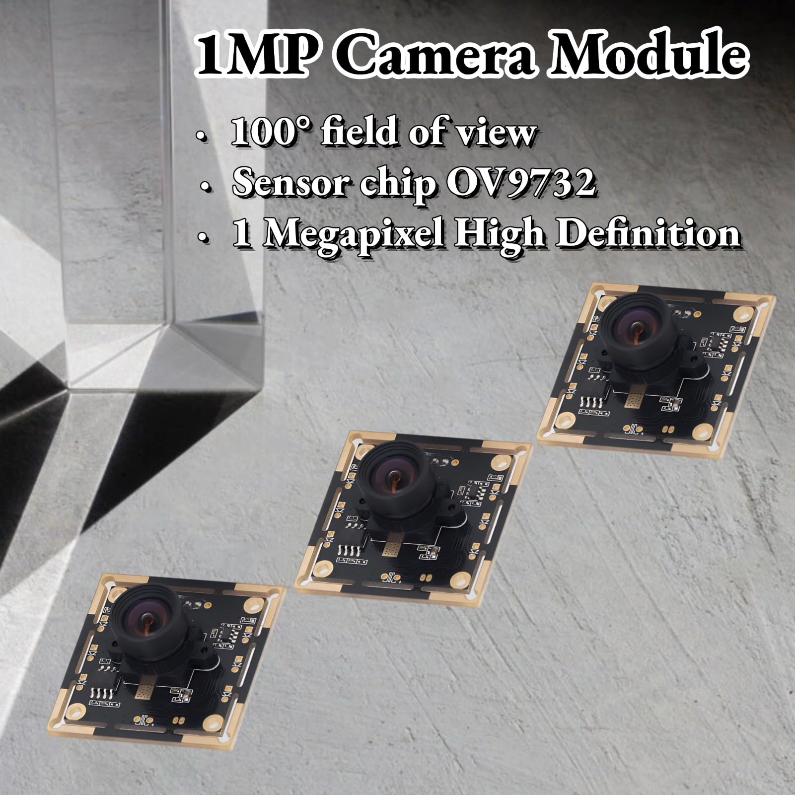 3 pcs USB 1MP Caméra Module, USB 2.0 30 FPS 100 Degrés Caméra Module avec Panorama Distorisation, OV9732 Ordinateur Tableau, pour Ordinateur, Ordinateur Portable Plug et