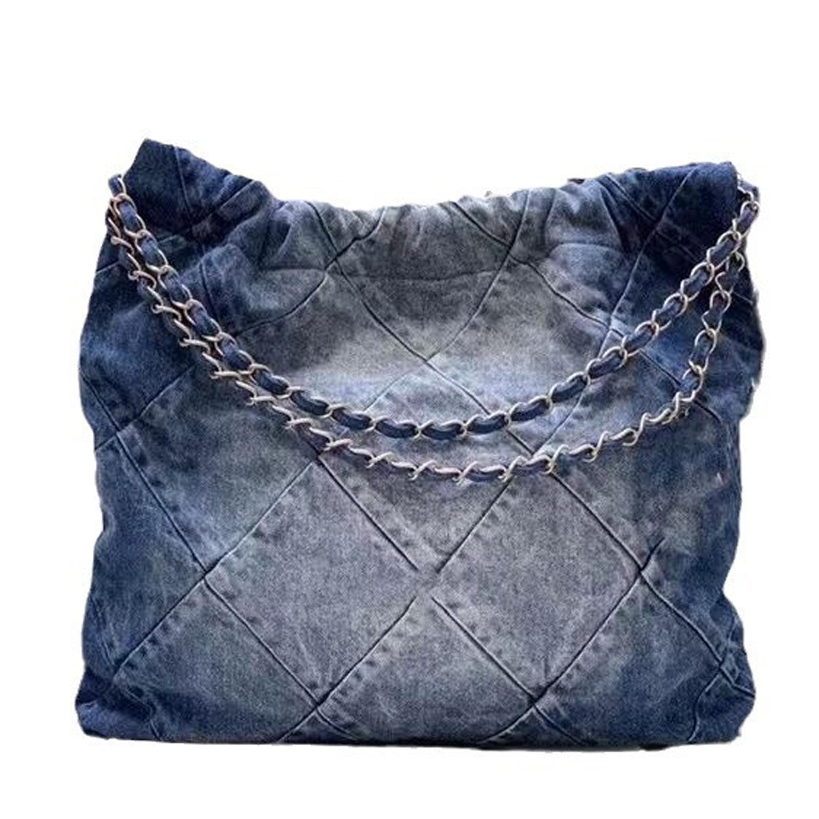 Women's diamond grid chain denim shoulder bag handbag y2kdenim bagsHobo crossbody bag mini wallet