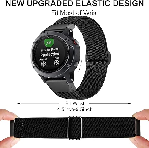 Miniatura 3 de OTOPO Banda elástica para Garmin Fenix 7X 6X 5X, Epix 2 Pro de 2.008 in, correas deportivas de nailon de 1.024 in de fácil ajuste rápido compatibles