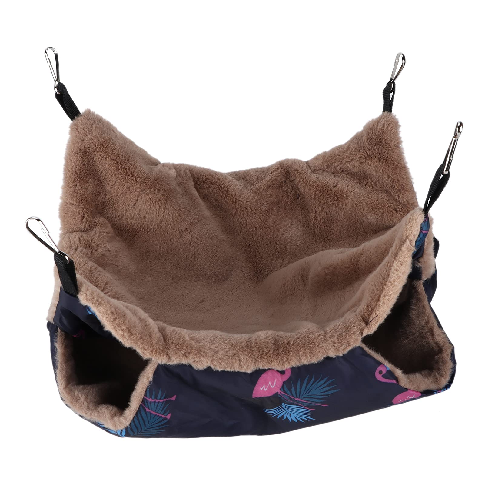 Heergiu Hamster Warm Hammock, Warm Breathable Ferret Hammock Cage Accessories Plush for Chinchilla for Hamster(S, Flamingo)