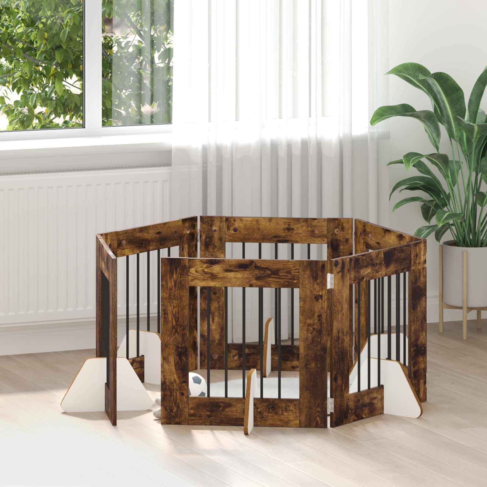 Clôture pour chien pliable en acier galvanisé de 60x60 cm