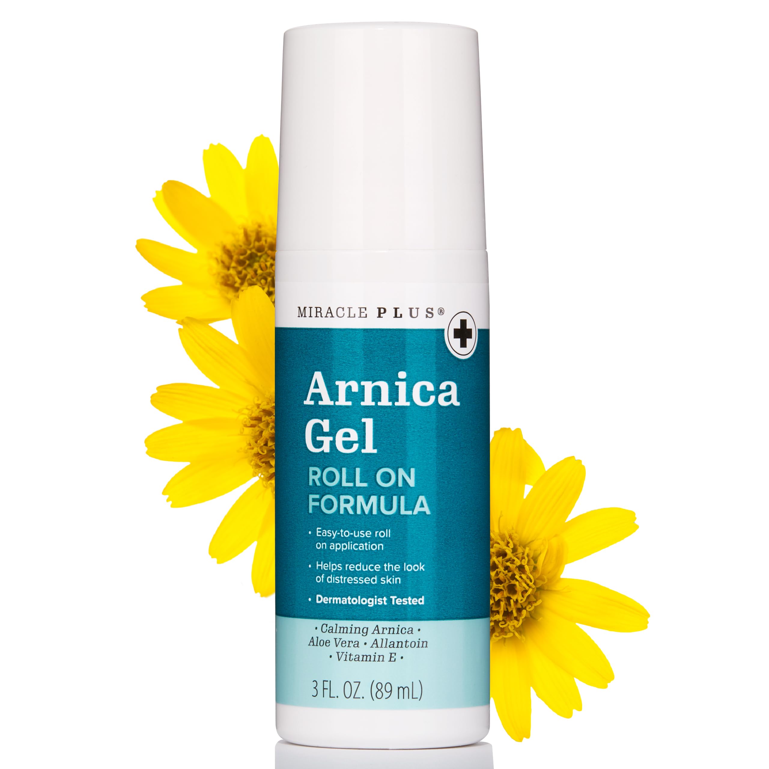 Miracle Plus Natural Arnica Bruise Body Gel Roll On Applicator | Arnica Montana Lotion For Thin Skin Bruising And Swelling After Surgery | Vitamin K