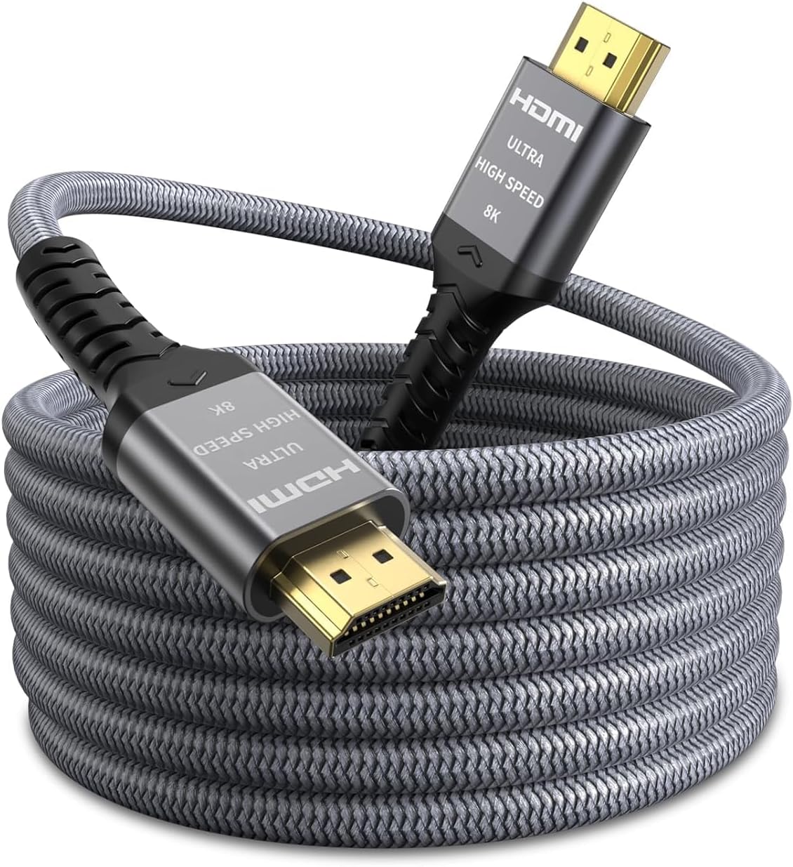 Orei 8K HDMI Cable 5M(16.4Ft) - 8K@60Hz HDMI Cable 2.1 With Ethernet & HDCP 2.3, Lightning Fast 48Gbps Bandwidth, HDR, Earc & 3D Support - HDMI 4K@120Hz For Tvs, Gaming Consoles & More (1 Pack), Grey