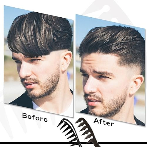 Miniatura 5 de 2 peines de dientes anchos para hombre, peine de dientes grandes para cabello ondulado, peine de dientes anchos para cabello ondulado, peine de