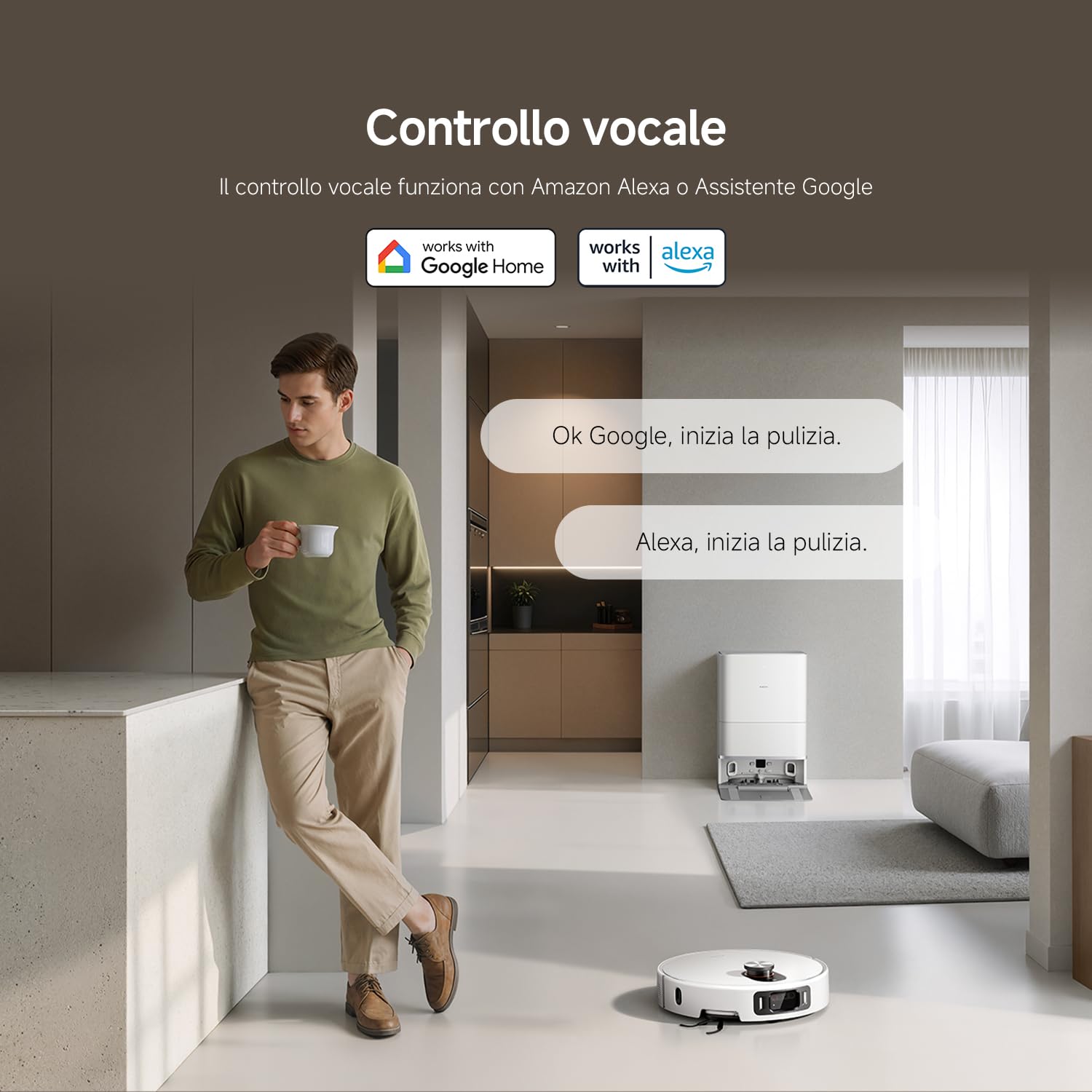 XIAOMI Robot Vacuum 5 Pro, Aspirazione potente da 20000Pa, evitamento ostacoli con AI, riconoscimento intelligente dello sporco, navigazione laser intelligente dToF con sollevamento automatico