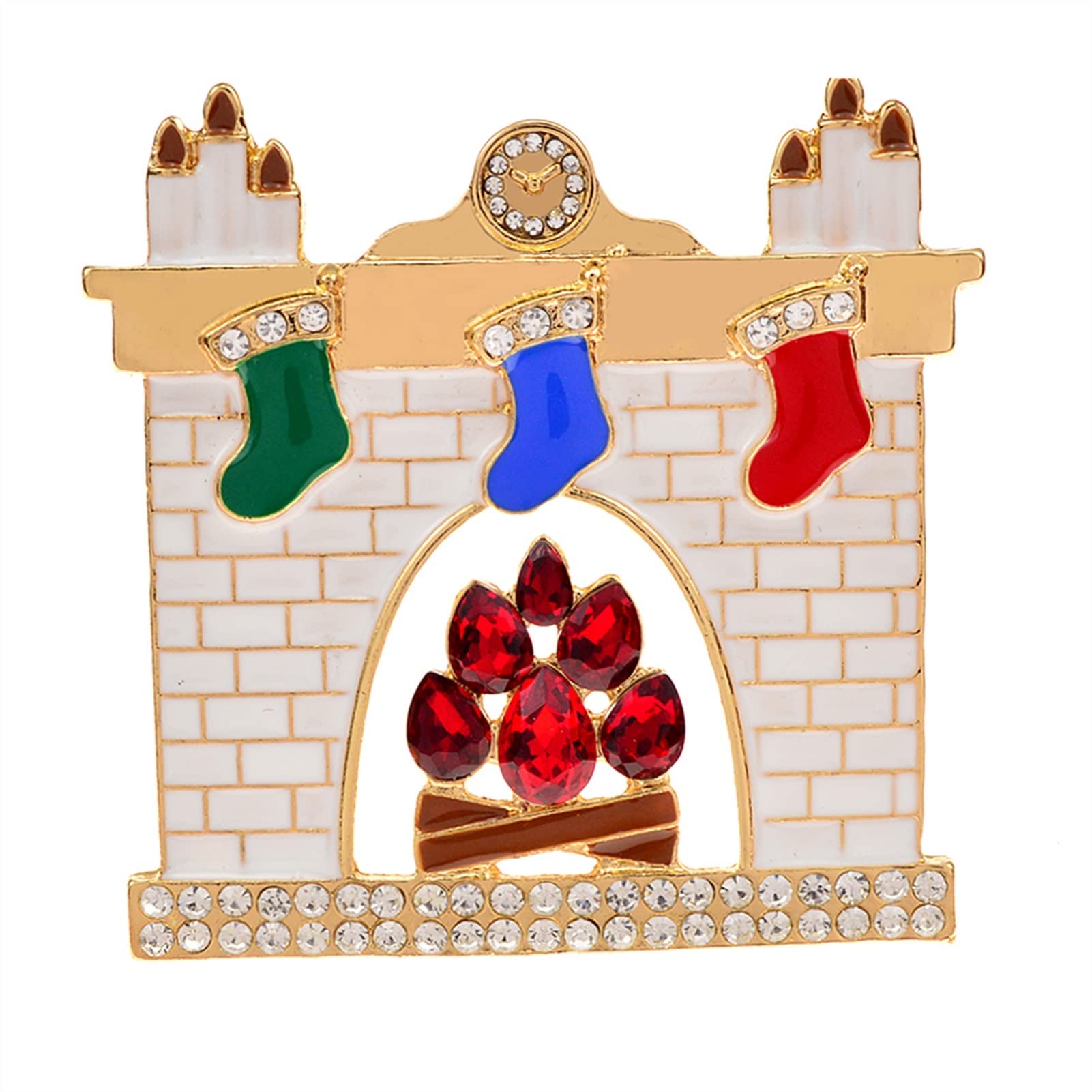 Broszki damskie kolor emalii skarpetki świąteczne broszka śliczne Rhinestone zamek broszka Pin akcesoria świąteczne sukienka akcesoria do swetrów broszka Pin