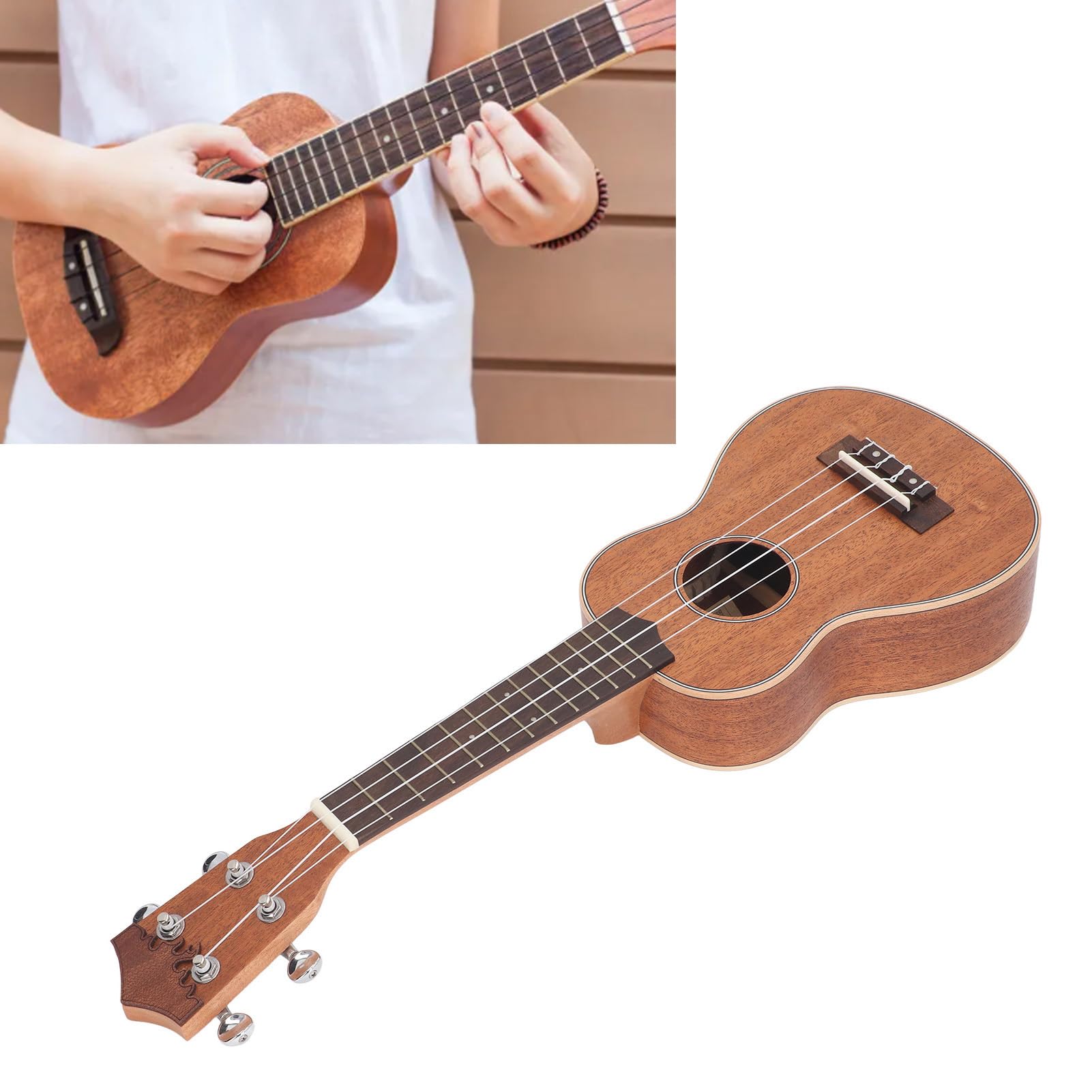 Mini Chitarra Portatile a 4 Corde in Legno Ukulele da 21 Pollici per Strumenti a Corda per Principianti Professionisti