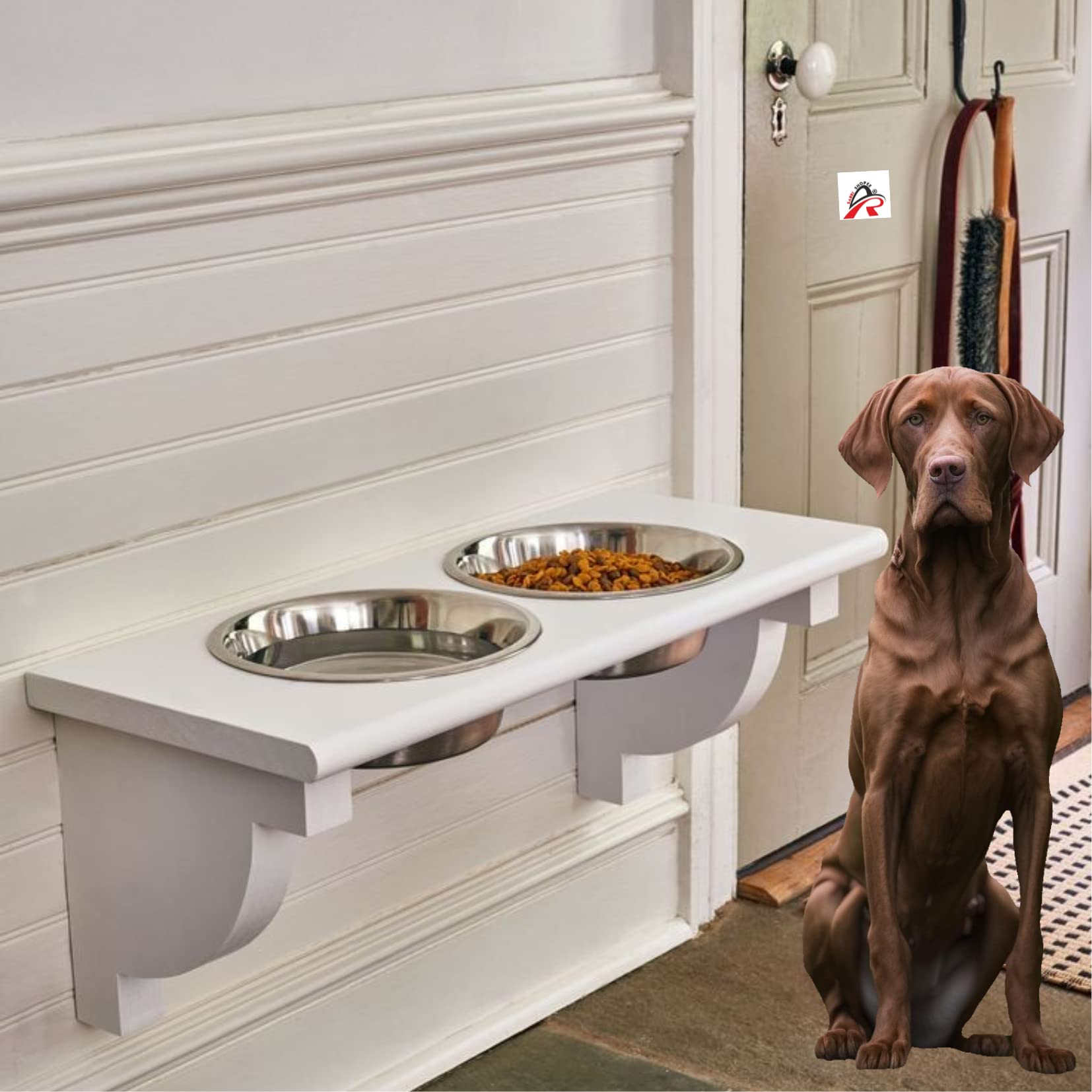 AR SABRI SHOPEE Arif Rao Mdf Wood Shopee Pets Cat Bowls, Wall Mounted Cat Food Dish, Raised Cat Food And Water Bowl,48 cm,H_10 cm,W_25 cm (B09MS817X9) Amazon Price History, Amazon Price Tracker