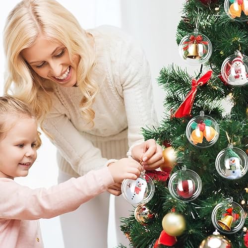 Miniatura 4 de Toyvian 54 Pcs Clear Christmas Ornaments Balls Fillable for Crafts, DIY Plastic Ornaments Round Balls, Fillable Christmas Tree Ornament for
