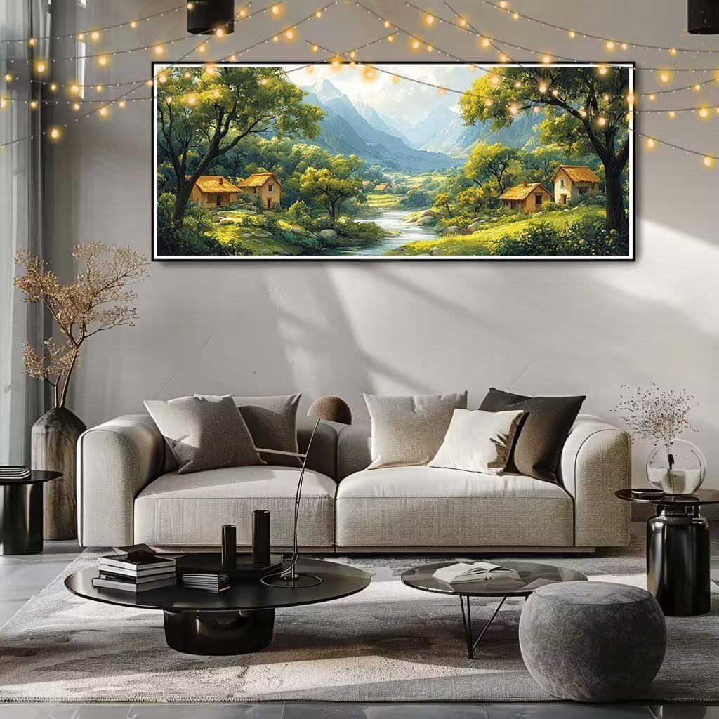 5D DIY diamentowe malowanie kompletny zestaw, strumień, obrazy kampanii do malowania diamentami zestaw, spędzanie czasu dla dorosłych diamentowa dekoracja ścienna do domu 80 x 200 cm 58Y-13903