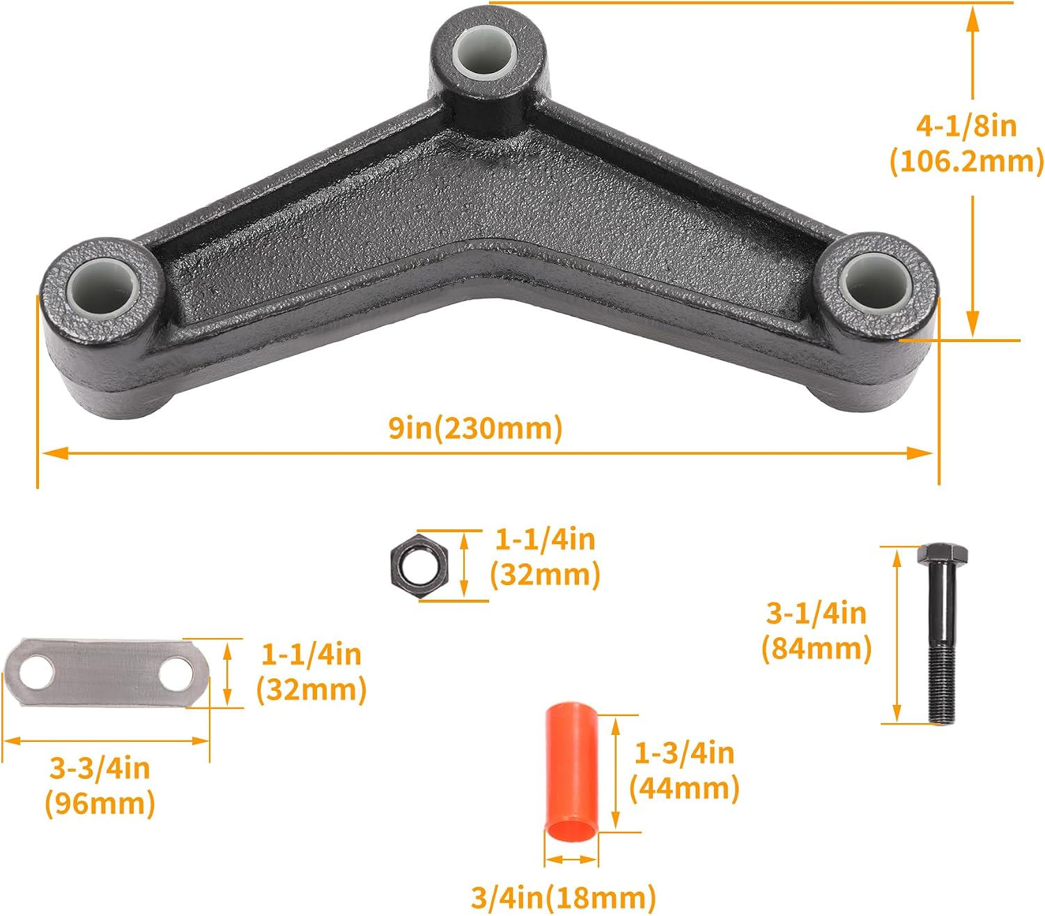 KUAFU Trailer Shackle Kit, Tandem Axle Truck/Trailer Spring Suspension Rebuild Kit Compatible with Double Eye Springs (3.5K -5.2K Axles) Equalizer & Shackle Strap Upgrade Kit