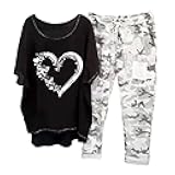 Womens Plus Size 2 Piece Travel Outfits 2024 Loose Cotton Linen Lounge Sets Summer Casual Jogger Sets Pants Suit