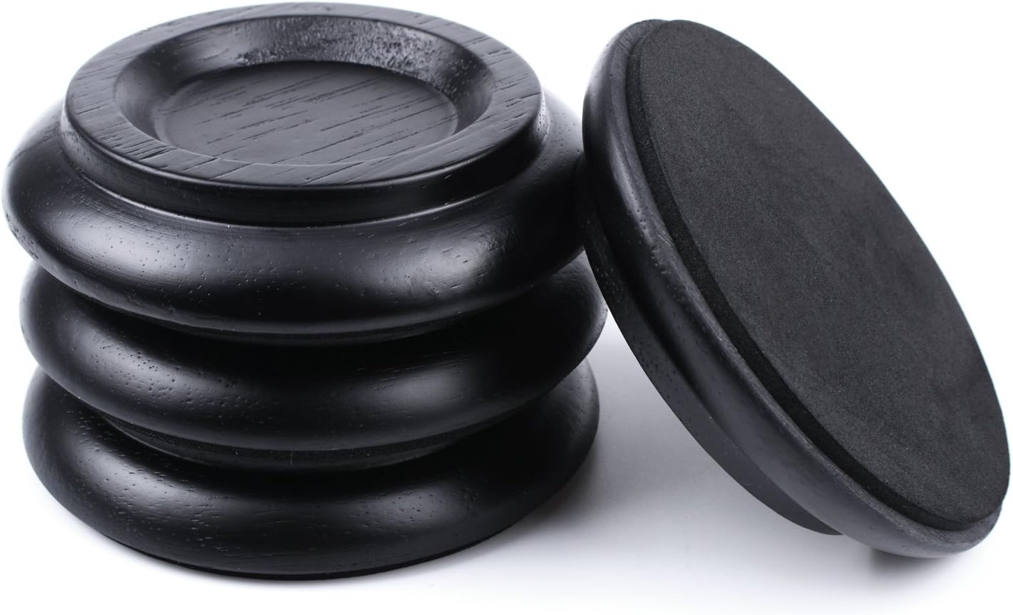 Piano Caster Cups for Upright Piano,Wood Caster Cups Piano Leg Floor Protectors with Non-Slip