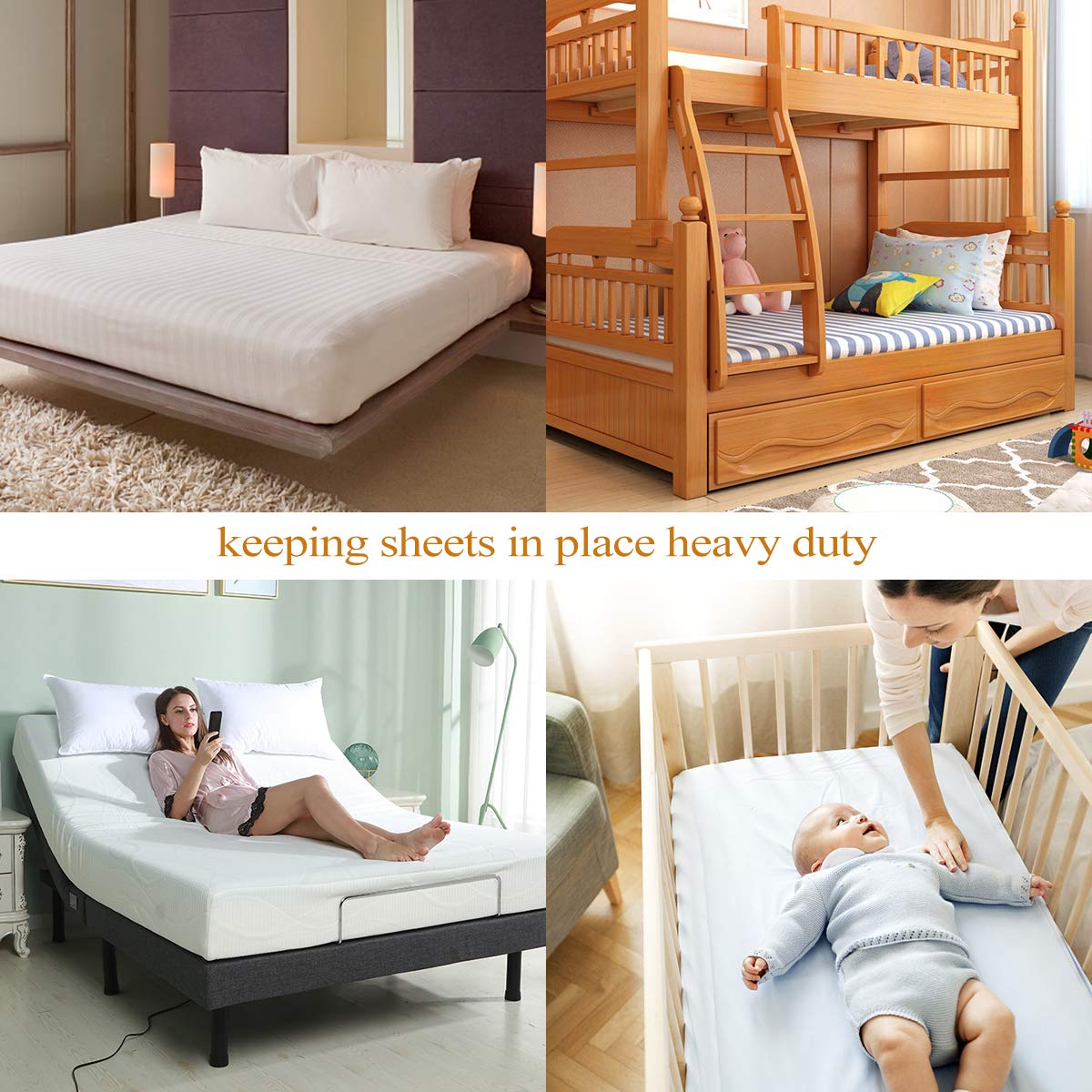 ZHOUBIN Sheet Suspenders Clips, Bed Sheet Straps Mattress Sheet Holders