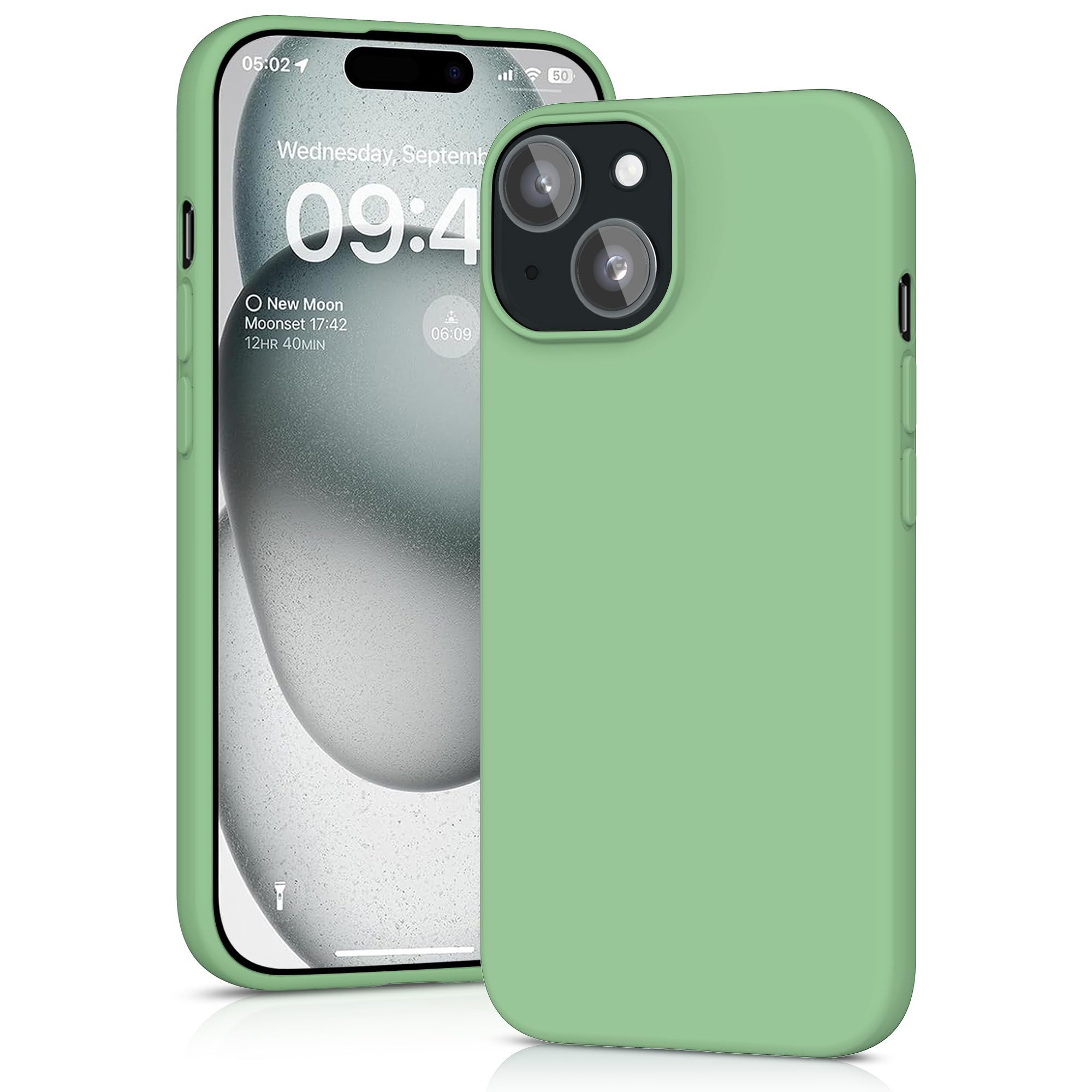 YATWIN Silicone Case for iPhone 15, Soft-Touch, Shockproof, DustProof