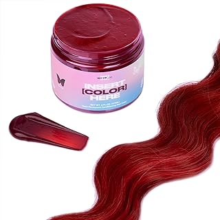 INH Semi Permanent Hair Color Ruby Red, Color Depositing Conditioner, Temporary Hair Dye, Tint Conditioning Hair Mask, Saf...