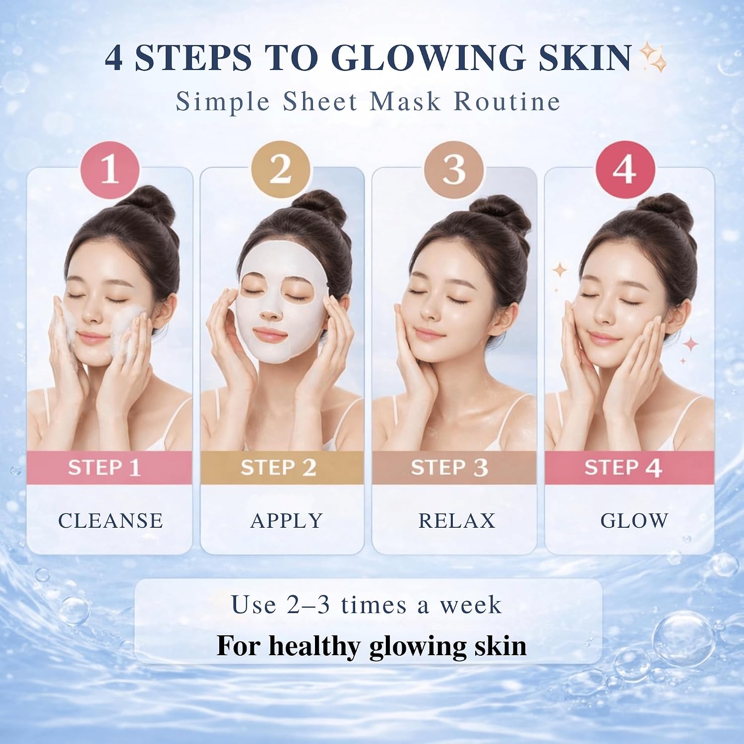 fionette™ Placen Collagen Essential Sheet Mask - Hydrating Collagen Korean Face Mask with Peptides, Centella, Ceramides for Deep Moisture, Anti-Aging, Skin Barrier Repair for All Skin Types [10EA]