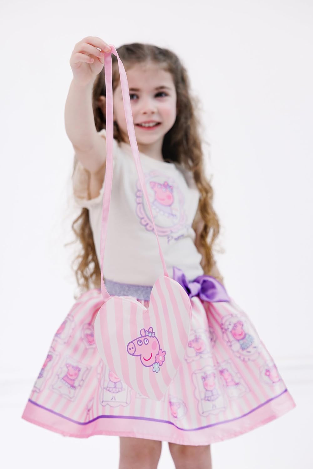 Peppa Pig Girls Tank Top, Satin Skirt and Bag 3 Piece Outfit Set Toddler to Big Kid Sizes (2T - 10-12) - Image 6