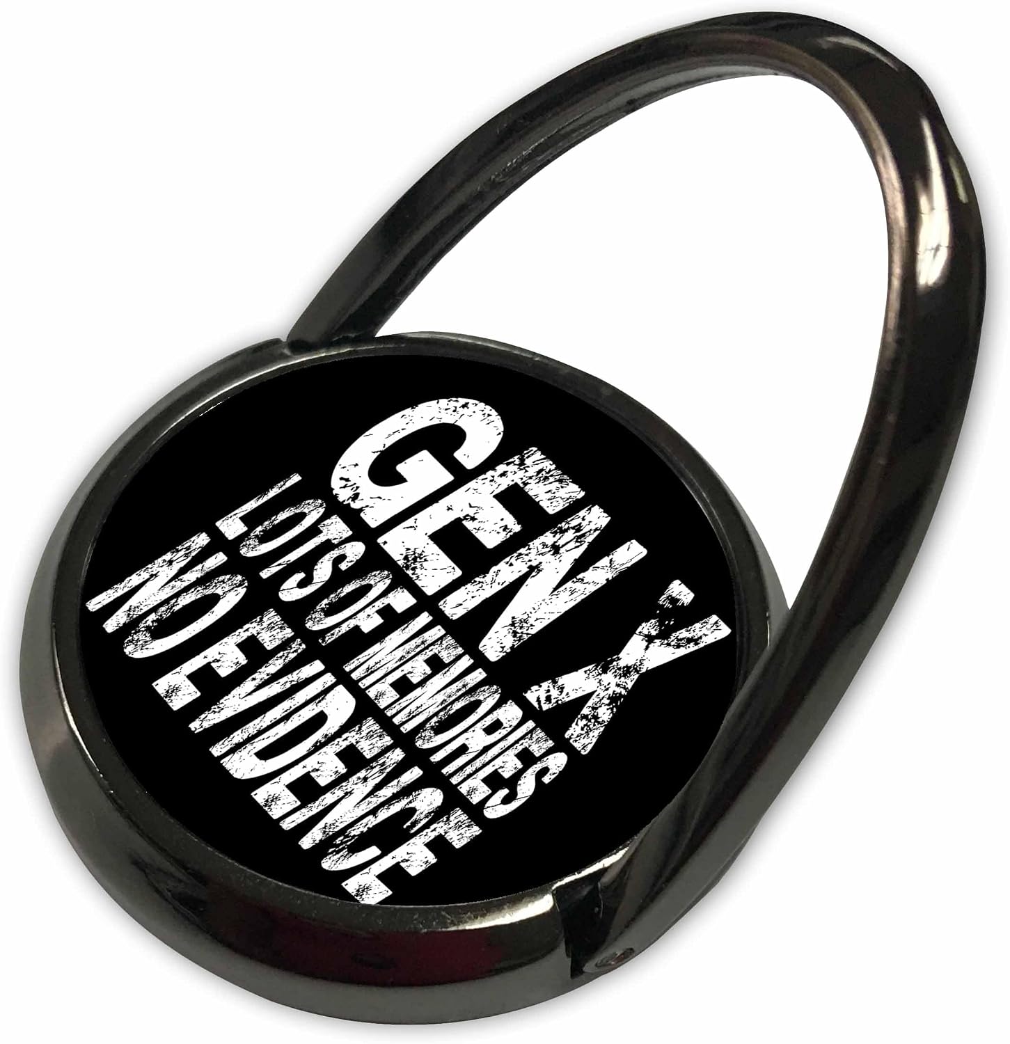 3dRose Gen X Lots of Memories, no Evidence Funny Text White on Black, Gift Phone Ring