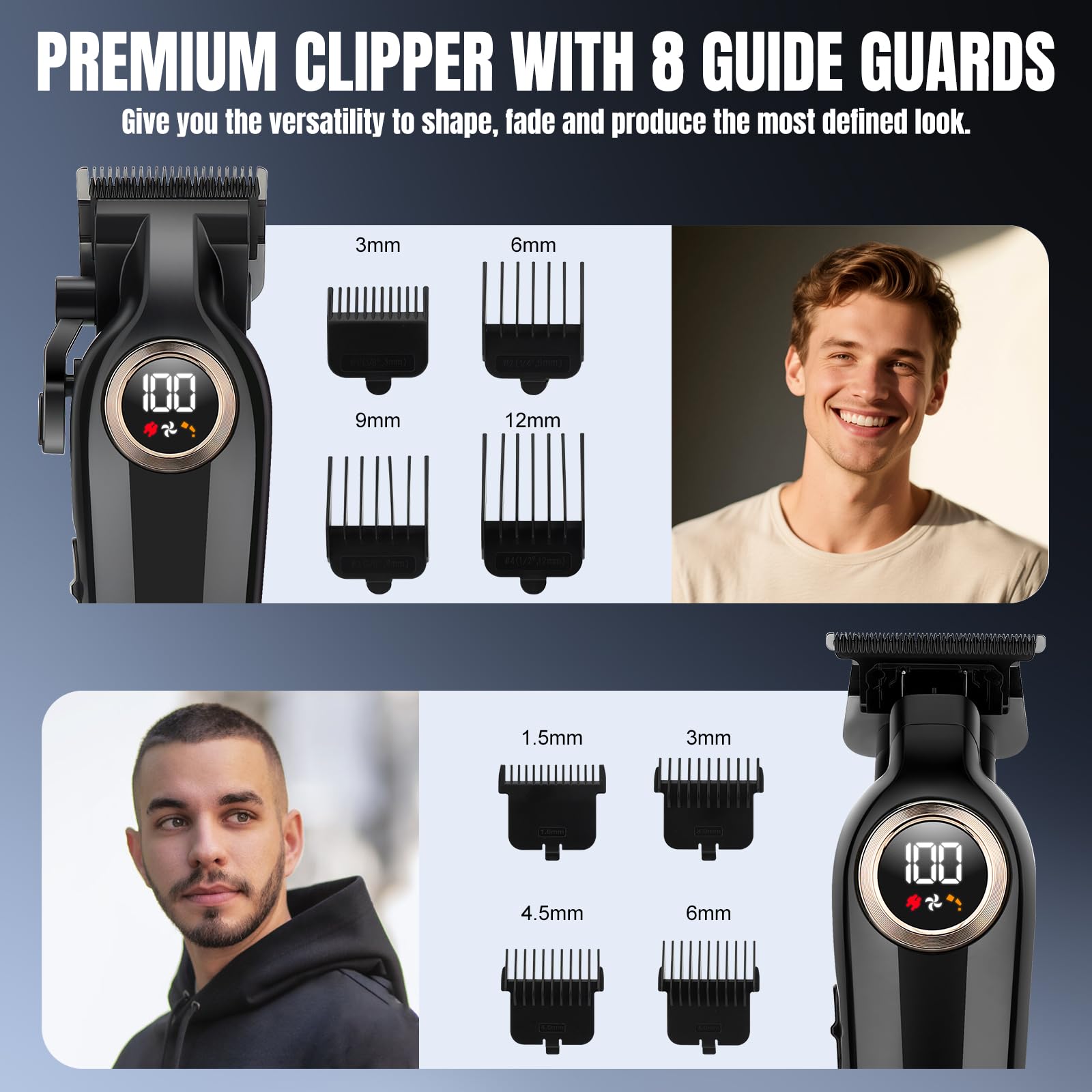 Suttik Professional Hair Clipper Set for Men with Trimmer and Shaver