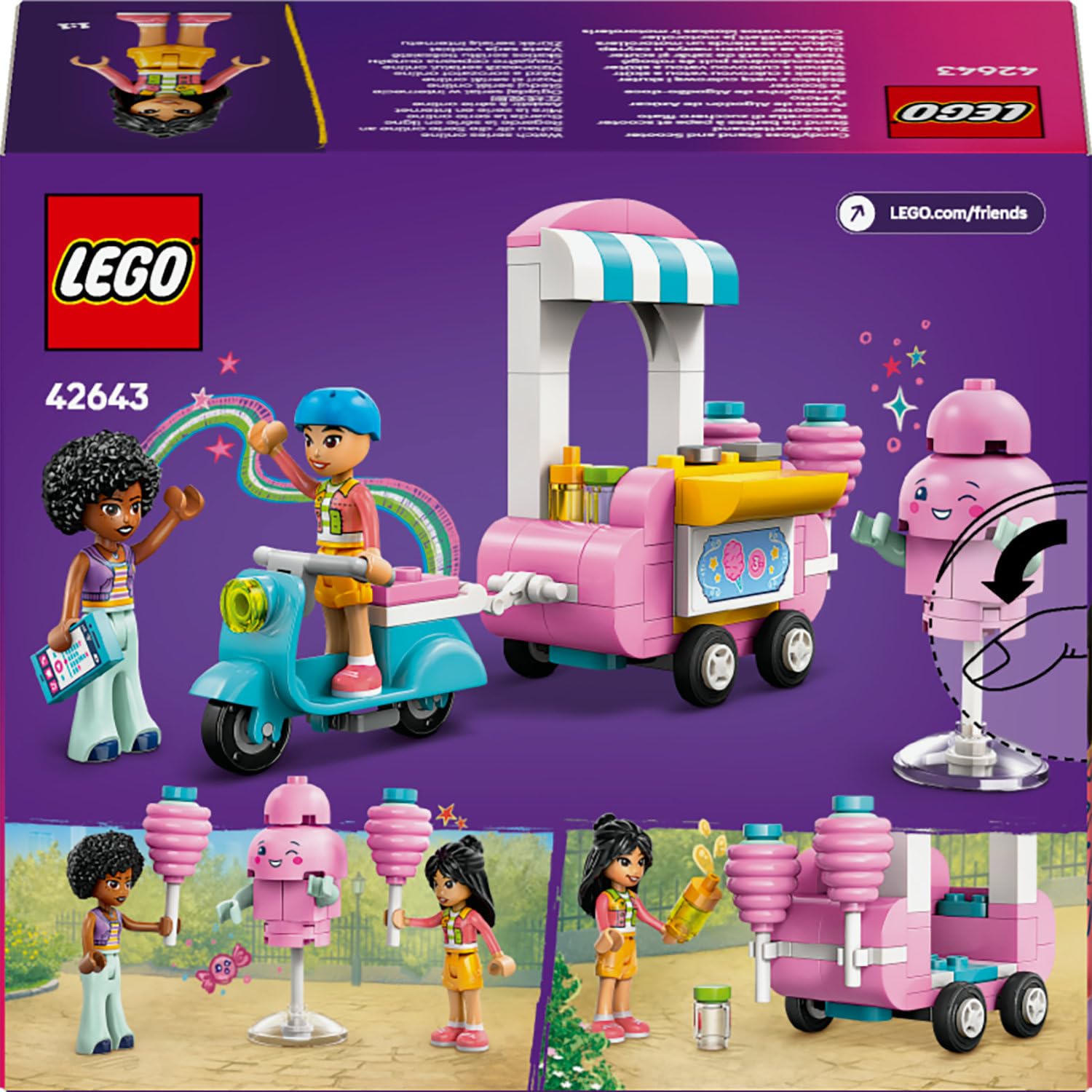 LEGO Friends Pamuk Şeker Standı ve Scooter 42643-6 Yaş ve Üzeri Kız ve Erkek Çocukları için Mini Bebek İçeren Yaratıcı Oyuncak Yapım Seti, Doğum Günü Hediyesi (110 Parça)