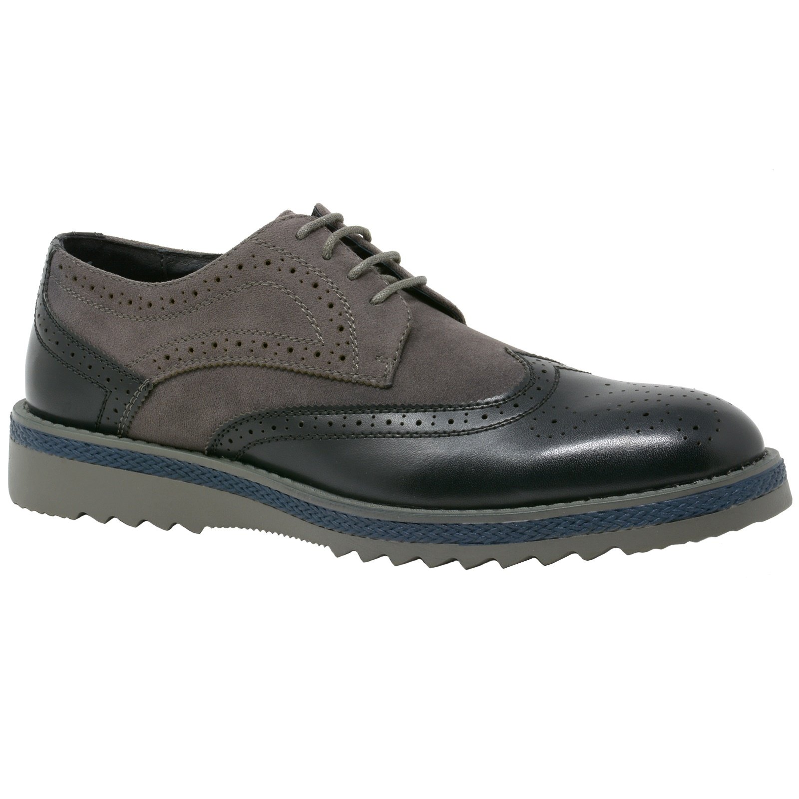 Alpine Swiss ALEC Mens Ripple Sole Wingtip Shoes Leather Lining Insole - Runs 1 Size Big
