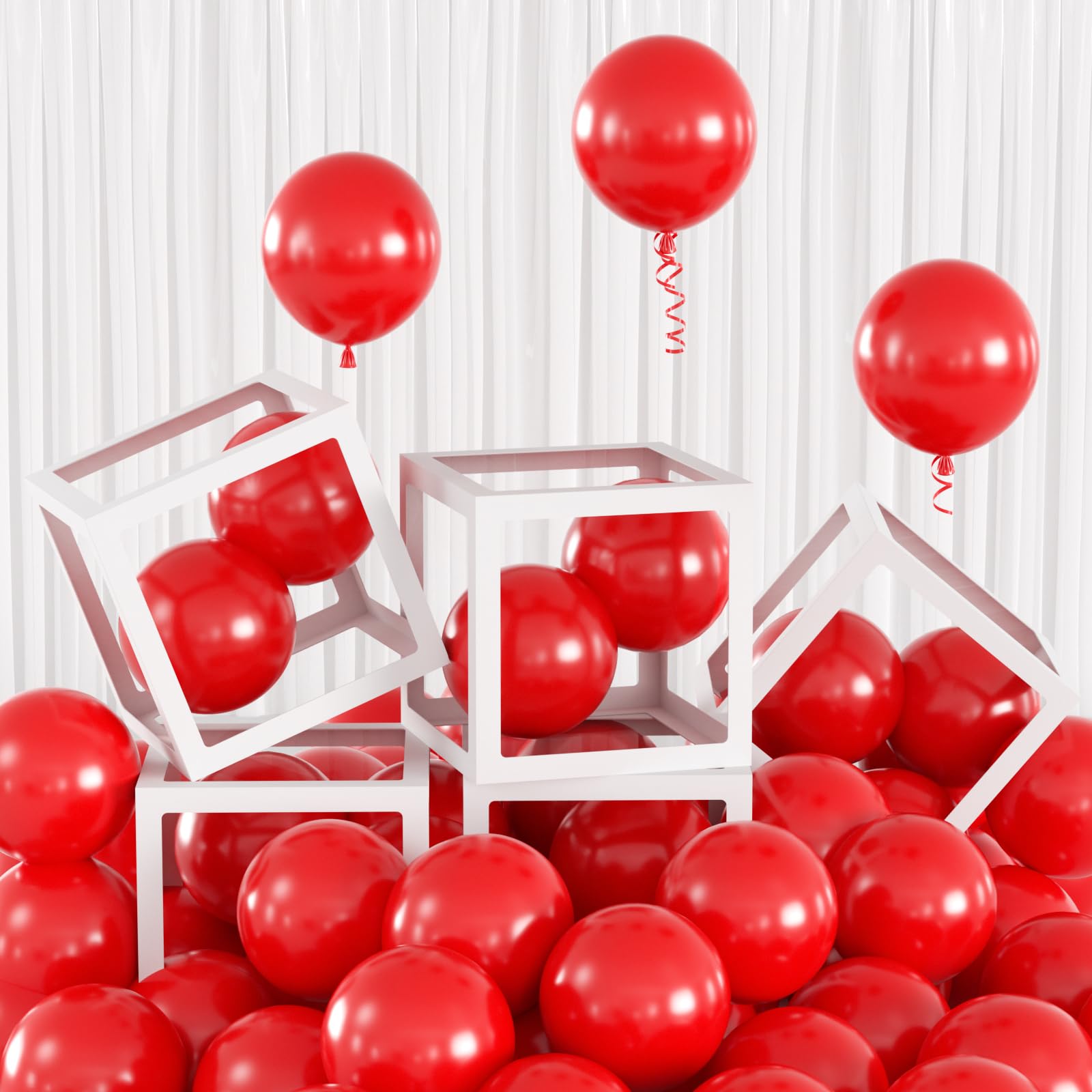 Photo 1 of 100pcs Matte Red Balloons 5 Inch - Small Mini Red Latex Balloons for Balloon Arch Garland Filler for 2026 Graduation, Anniversary, 4th of July,Christmas, Valentine's Day Party Decorations