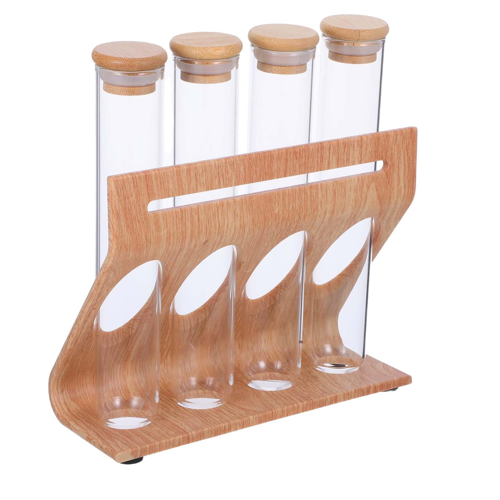 MAGICLULU Kaffeebohnen Aufbewahrungsset und Silikon mit 4 Klarglasflaschen zur Multifunktionalen Lagerung von Gewürzen und Marmeladen für Küchen und Riegel