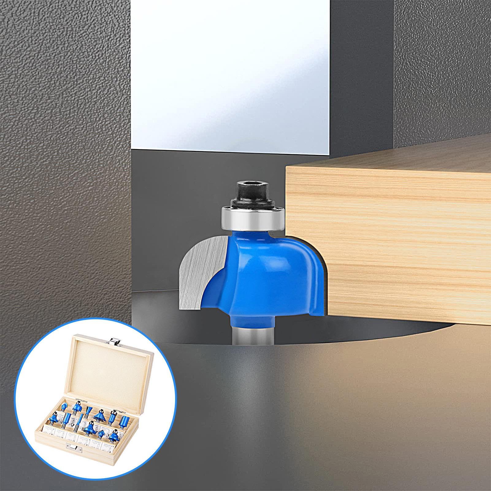 Ensemble De Fraises Pour Défonceuse De 12 Fraises En Avec Coffret De | Fraise de Défonceuse de 6.35 mm pour Menuiserie Fabrication de Meubles Finition des Portes Rainurage