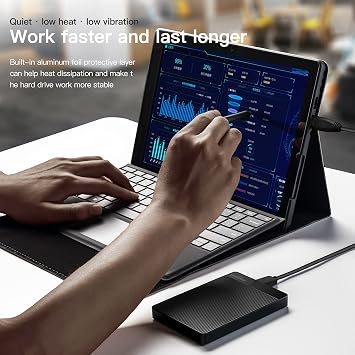 UnionSine 1TB Ultra Slim Portable External Hard Drive HDD-USB 3.0 for PC, Mac, Laptop, PS4, Xbox one, Xbox 360-(Black)